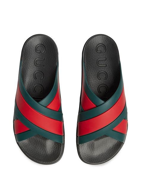 gucci web panelled slides|affordable Gucci slides.